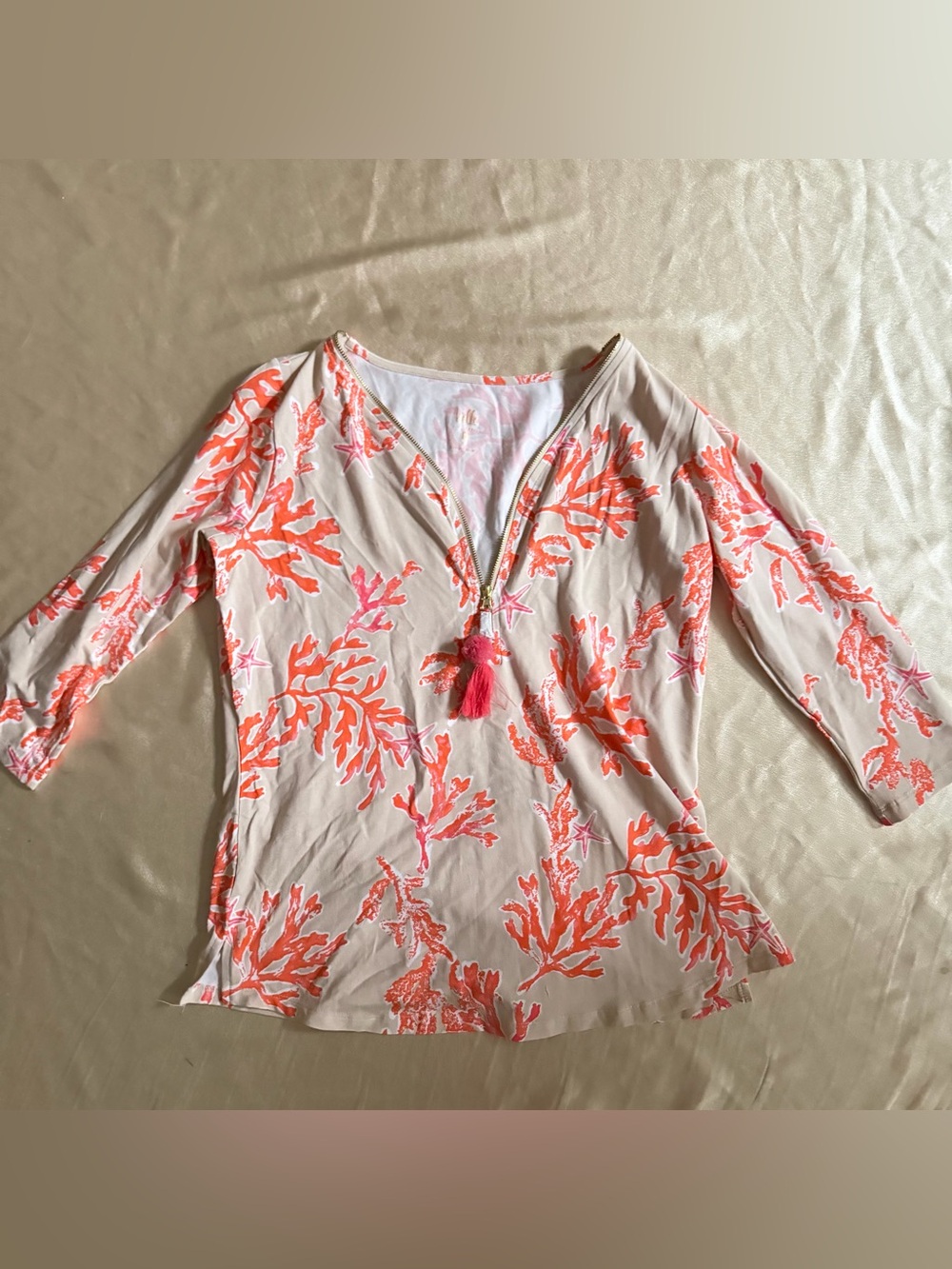 Belle by Kim Gravel Primabelle Knit Ciao Bella! Tassel Zip Top XS A640322 NWOT